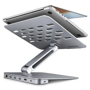 AXAGON HMC-STND állvány 10"-17.3" laptophoz, USB-C 5Gbps hub, 3x USB-A, HDMI 4K/60Hz, RJ-45, PD kép
