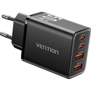 Vention 4-Port USB (C + C + A + A) GaN Charger (30W/20W/18W/18W) EU-Plug Black kép