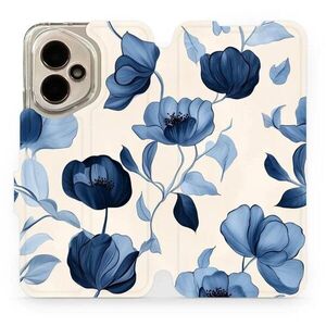 Mobiwear Flip Honor 400 kék virágok tok kép