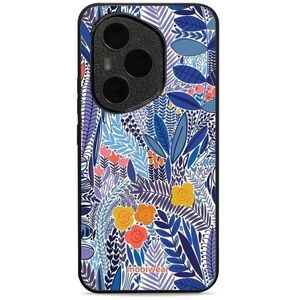 Mobiwear Glossy Honor 400 Pro kék virágok fényes tok kép