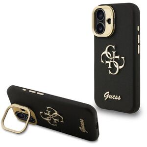 Guess PU Grained 4G Logo Stand Camera Frame iPhone 16 fekete tok kép