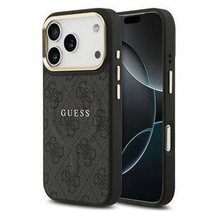 Guess PU Leather 4G Gold Frame iPhone 17 Pro fekete MagSafe tok kép