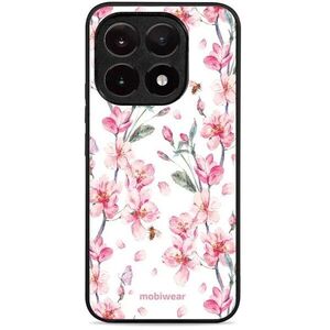 Mobiwear Glossy Xiaomi 15T rózsaszín virágok fényes tok kép