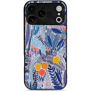Mobiwear Glossy Apple iPhone 17 Pro Max kék virágok fényes tok kép