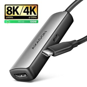 AXAGON RVC-HI8KPD, USB-C to HDMI 2.1 adapter, 8K/60Hz, 4K/144Hz, HDR10+, PD 100W kép