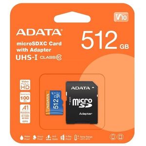 ADATA MicroSDXC 512GB Premier + SD adapter kép