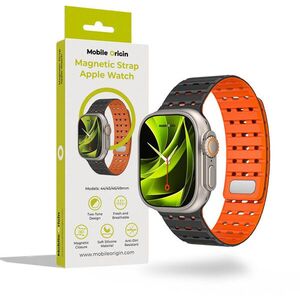 Mobile Origin Magnetic Strap Apple Watch 49mm / 46mm / 45mm / 44mm - Black/Orange kép
