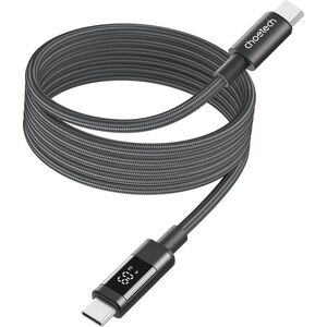 ChoeTech PD60W USB-C to USB-C Digital Display 1, 2 m Magnet Nylon Cable - szürke kép