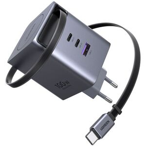 UGREEN 100W GaN Fast Charger with Retractable Cable kép
