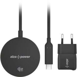 AlzaPower Wireless SZETT WQT120B (Wireless Qi2.2 Charger 25W+Wall Charger 33W), szürke kép