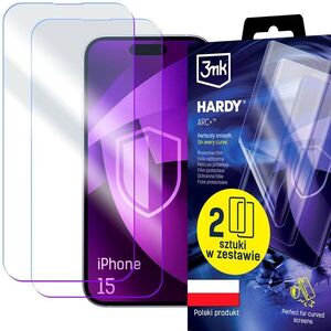 3MK Hardy ARC+ Apple iPhone 15 kijelzővédő fólia - 2 db kép