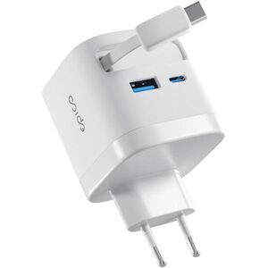 Epico UltraBoost GaN EA65c 65 W töltőadapter + visszahúzható kábel - fehér kép