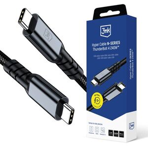 3mk Hyper Cable N-SERIES Thunderbolt 4, 40Gb/s 240W 8K60Hz, 1m, fekete kép