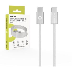 Mobile Origin 60W UltraSlim USB-C to USB-C Cable 1m CB11 White kép