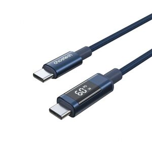 ChoeTech PD60W USB-C to USB-C Digital Display 1, 2 m Nylon Cable, Dark Blue kép