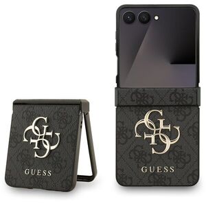 Guess PU 4G Metal Logo Samsung Galaxy Z Flip 7 Grey tok kép