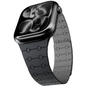 Epico Magnetic+ Silicone Apple Watch SE 40mm/Series 1-9 38/40/41mm szíj, 10-11 42 mm - fekete kép