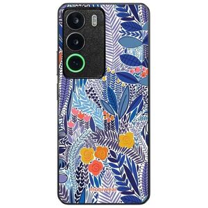 Mobiwear Glossy Realme C71 kék virágok fényes tok kép