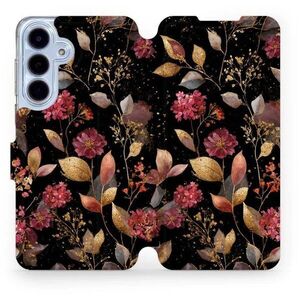 Mobiwear Flip Samsung Galaxy S25 FE aranyszínű levelek tok kép