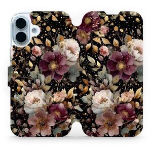 Mobiwear Flip Apple iPhone 17 aranyszínű virágok tok kép