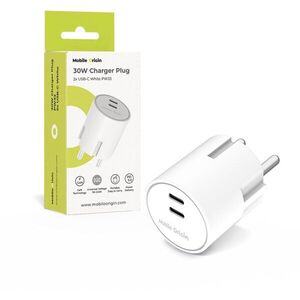 Mobile Origin PW33 Töltőfej, 30 W, 2×USB-C, fehér kép