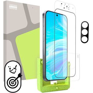 Tempered Glass Protector, Samsung Galaxy A57 készülékhez (önfelhelyező applikátor keret) + védőüveg kamerához kép