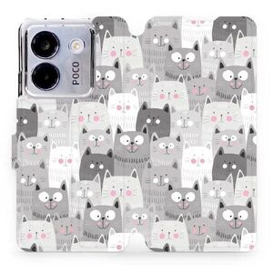 Mobiwear Poco M7 Pro 5G flip tok - macskák kép