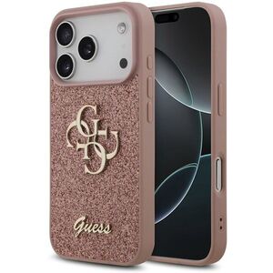 Guess PU Fixed Glitter 4G Metal Logo iPhone 17 Pro rózsaszín tok kép