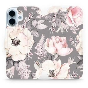 Mobiwear Flip Apple iPhone 17 virágok szürke tok kép