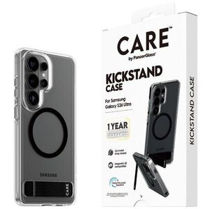 PanzerGlass CARE Samsung Galaxy S26 Ultra Kickstand Qi átlátszó/fekete tok+ egyéves sárgulás elleni kép
