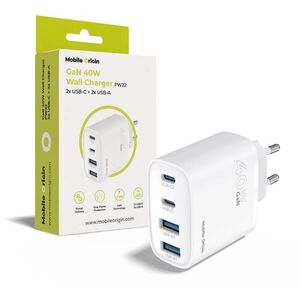 Mobile Origin 40W GaN Wall Charger PW22 2× USB-C + 2× USB-A kép