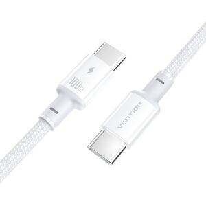 Vention USB 2.0 C Male to C Male 5A Dirt-Resistant Cable 1, 5m White ABS Type kép