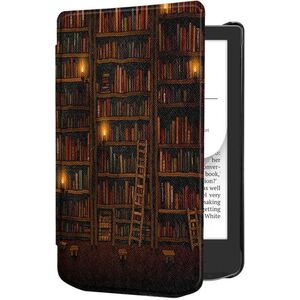 B-SAFE Lock 3600 PocketBook 619/ 629/ 634 könyvtár mintás tok kép