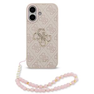 Guess PU 4G Metal Logo Strap iPhone 17 rózsaszín tok kép