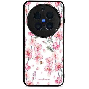 Mobiwear Glossy Vivo X300 Pro rózsaszín virágok fényes tok kép