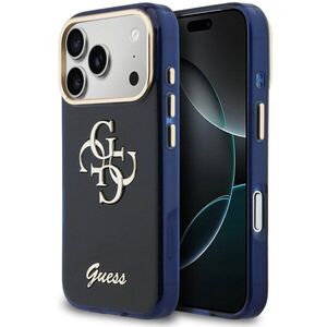 Guess IML 4G Script Metal Logo hátlapi iPhone 17 Pro, Blue kép