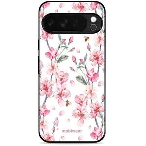 Mobiwear Glossy Google Pixel 10 Pro XL rózsaszín virágok fényes tok kép