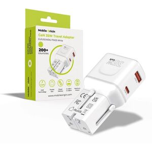 Mobile Origin GaN 35W Travel Adapter, EU/US/UK/AU PW25 White kép