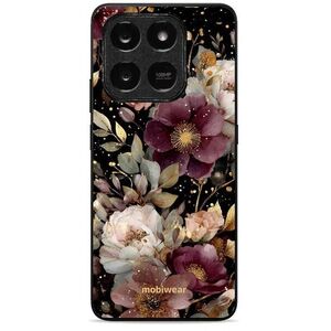 Mobiwear Glossy Honor X7d / Honor 400 Smart 5G aranyszínű virágok fényes tok kép