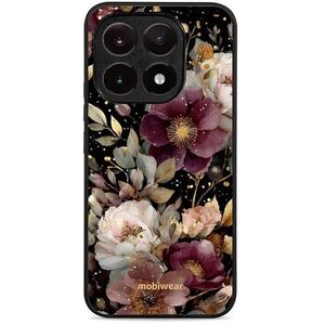 Mobiwear Glossy Xiaomi 15T aranyszínű virágok fényes tok kép