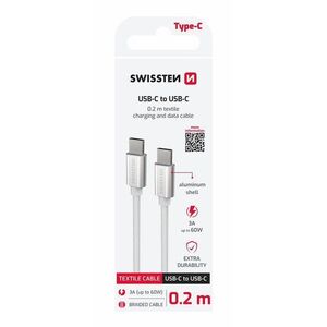 Swissten Textile USB-C / USB-C 0, 2 m Ezüst kép