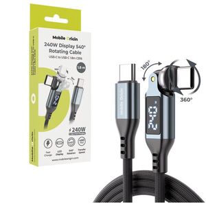 Mobile Origin 240W Display 540° Rotating USB-C to USB-C Cable 1, 8 m CB16 kép