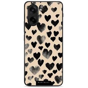 Mobiwear Glossy OnePlus Nord CE5 fekete szívecskék fényes tok kép