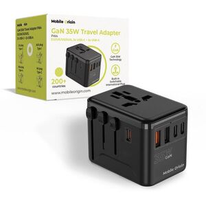 Mobile Origin GaN 35W Travel Adapter PW4 EU / UK / US / AUS 3× USB-C + 2× USB-A kép