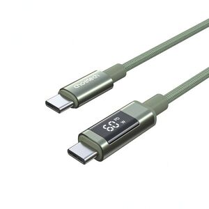 ChoeTech PD60W USB-C to USB-C Digital Display 1, 2 m Nylon Cable, Dark Green kép