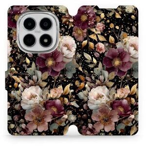 Mobiwear Flip Xiaomi Redmi Note 15 5G aranyszínű virágok tok kép