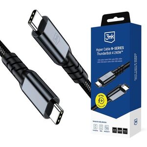 3mk Hyper Cable N-SERIES Thunderbolt 4, 40Gb/s 240W 8K60Hz, 2m, fekete kép