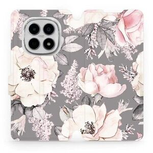 Mobiwear Flip Xiaomi Redmi Note 15 4G virágok szürke tok kép