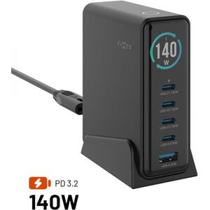 FIXED GaN Station 140W kijelzővel 4x USB-C/USB PD 3.2 Fekete kép