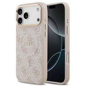 Guess PU Leather 4G Gold Frame iPhone 17 Pro Max rózsaszín MagSafe tok kép